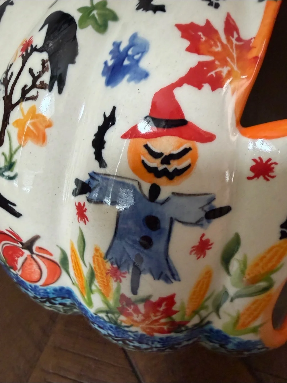 Polish Pottery Boleslawiec Poland Ceramic Halloween Jack-O'-Lantern New